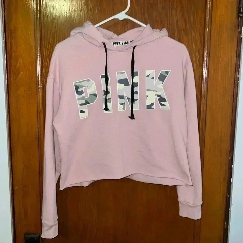 Woman’s Pink Crop Top Hoodie 1040